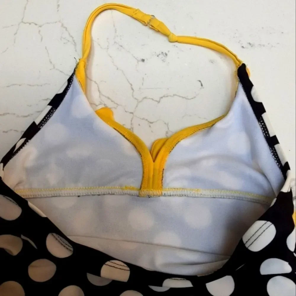 OP‎ Tankini 2-Pc Polka Dot Ruffled Halter Top Girls Sz 6/6X